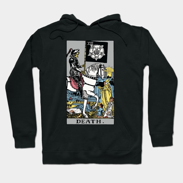 Death Tarot Card Rider Waite Hoodie by Sunburst